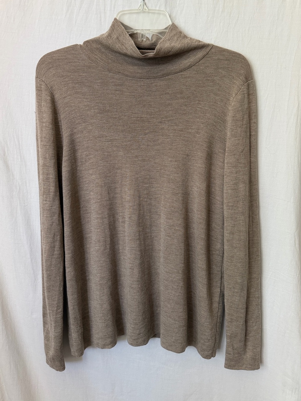 Eileen Fisher Merino Wool Cowl Neck Sweater Taupe S